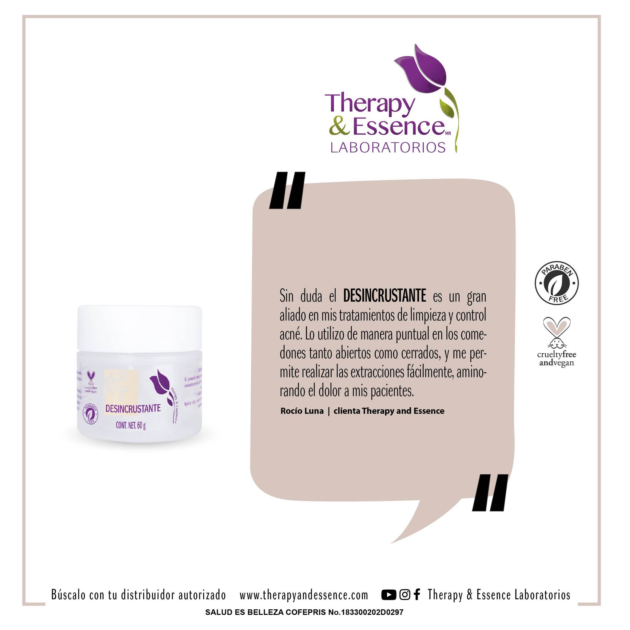 Desincrustante 60gr Therapy and essence Tienda Oficial del Instituto